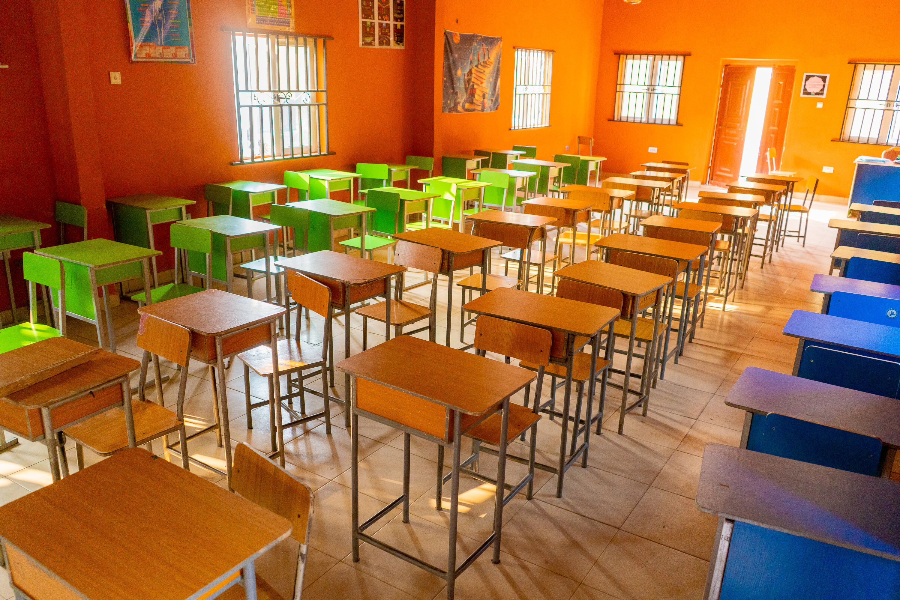 Inside view of the school hall