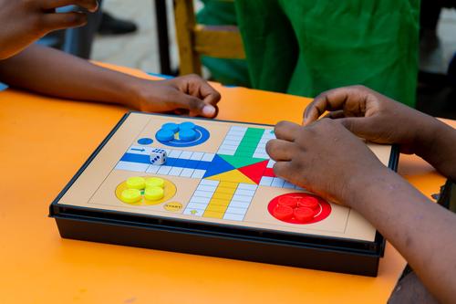 College students playing ludo