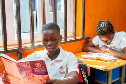 Students focused on their work