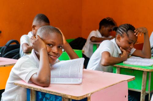 College students studying in the classroom