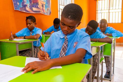 A male college student during a test