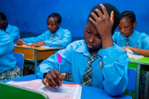 College students reading in the classroom