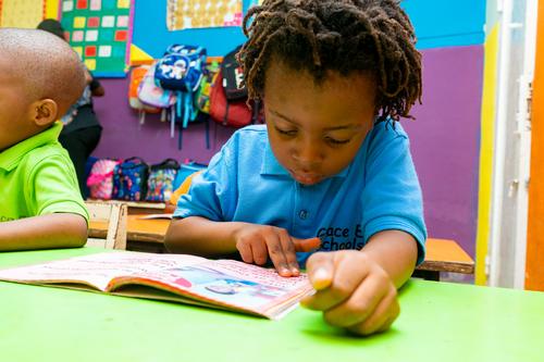Nursery pupils studying in the classroom