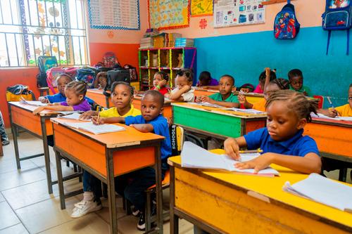 Primary pupils learning in the classroom