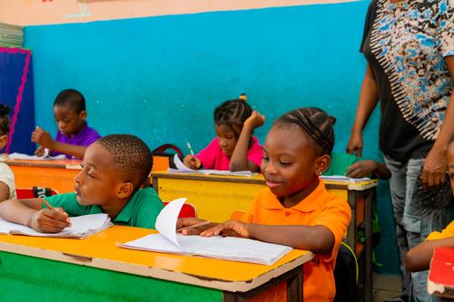 Primary pupils learning in the classroom