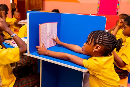 Pupils studying in the school library
