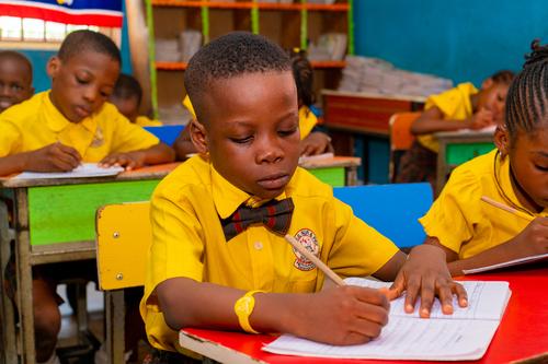 Pupils taking lessons in the classroom