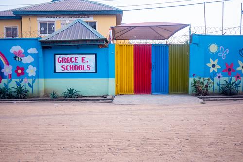 Outside view of the primary school gate
